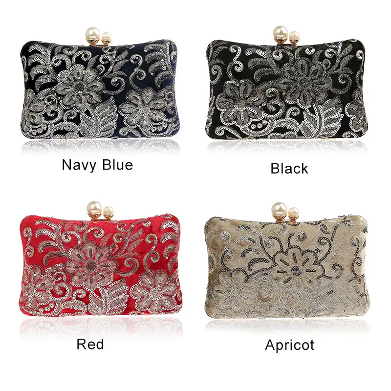 black sequin clutch purse