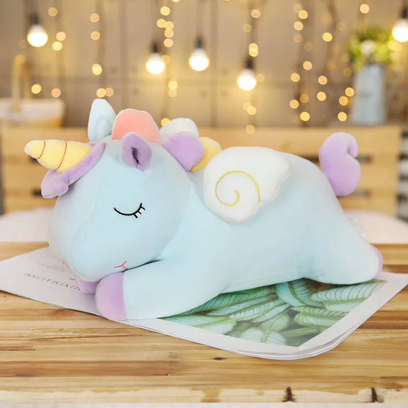 Радуга Единорог плюшевая кукла игрушка Ангел Пегаса маленькая девочка утешительная кукла с подушкой для сна подушка