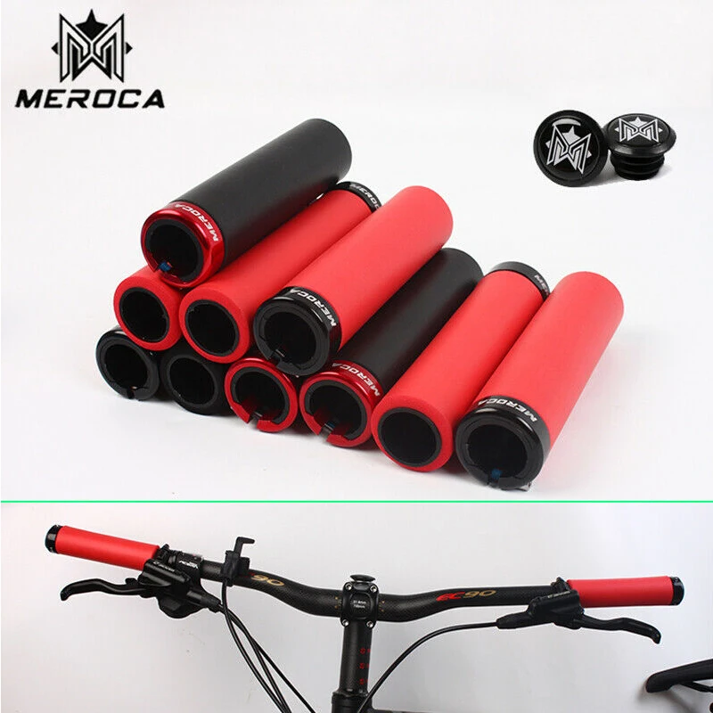 MEROCA MTB силиконовая рукоятка ручки 1 пара велосипед запираемый 22,2 мм сцепление горные ручки для велосипедного руля черный красный высокое качество Superlight