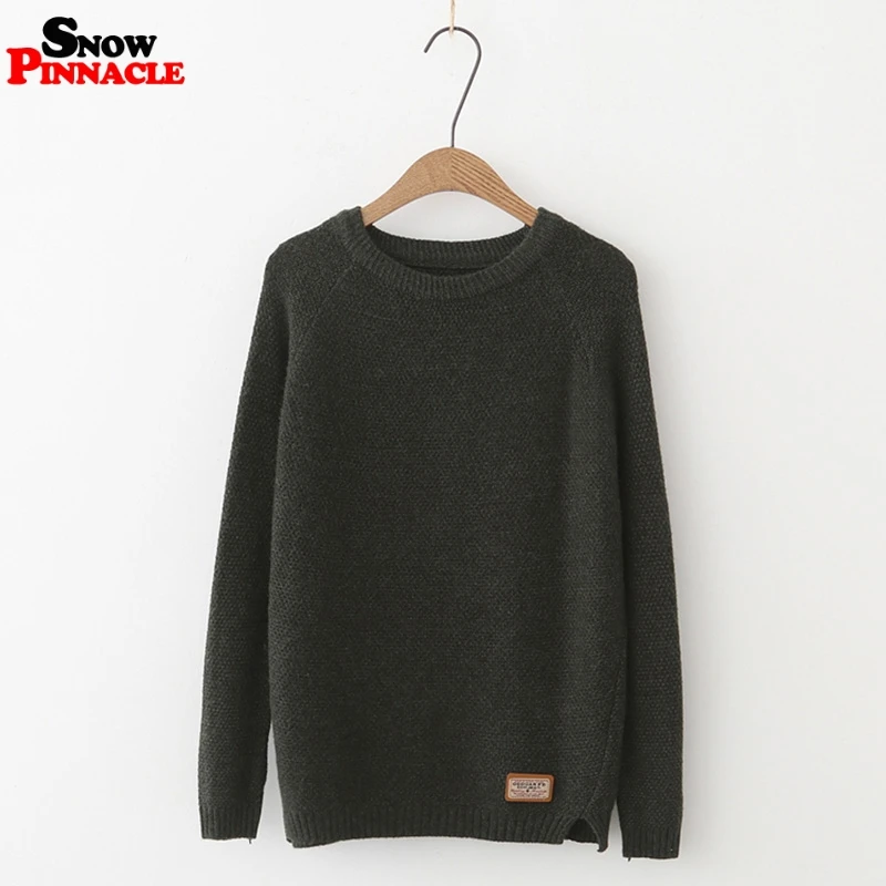 Women pullovers Autumn Winter Women Sweaters And Pullovers Plaid Thick Solid Knitting Sweater Female Loose knitwear