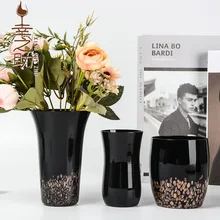 Креативная простая черная Хрустальная стеклянная ваза, украшение для гостиной, бутылка для рукоделия, гидропонная ваза, украшение для дома