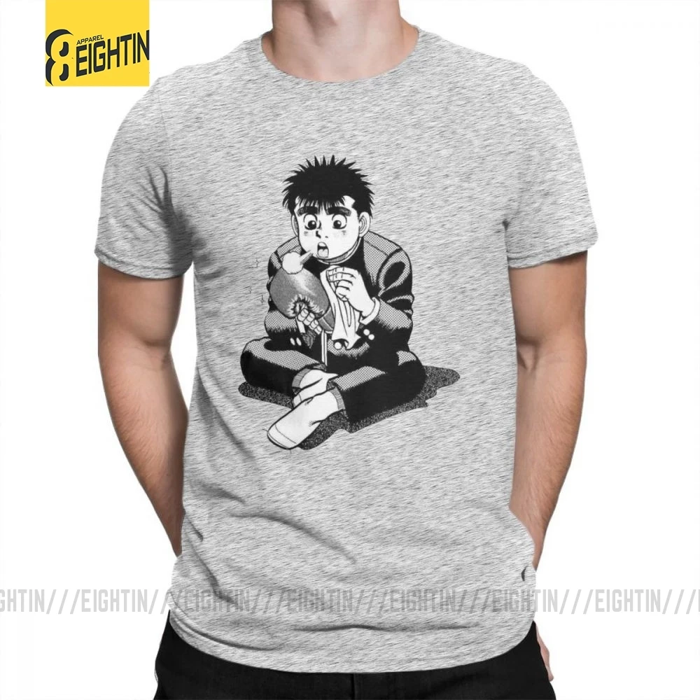 Hajime No Ippo Makunouchi, футболки с коротким рукавом, новинка, футболка, мужская, с принтом, вырез лодочкой, очищенный хлопок, футболки, спорт, бокс - Цвет: Серый
