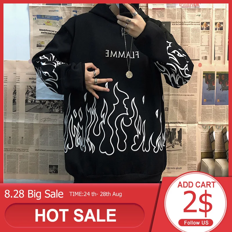 Rosetic Flame Print Men Hoodies Winter Thick Hooded Hoodies Mens Harajuku Letter Tops Gothic Pullovers Casual Couple Sweatshirt Rosetic Flame Print Men Hoodies Winter Thick Hooded Hoodies Mens Harajuku Letter Tops Gothic Pullovers Casual Couple Sweatshirt
