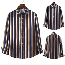Мужская рубашка, мужская, 3 цвета, с принтом, с длинным рукавом, самосовершенствование, полосатая рубашка