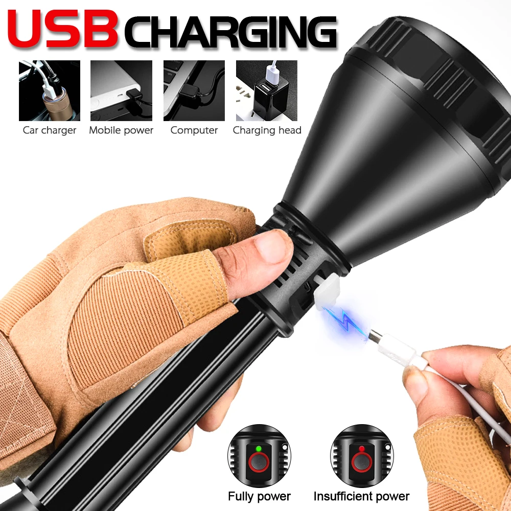  Bright most powerful XHP70.2 LED flashlight super large aluminum cup lamp head long-range torch use - 4000224480636