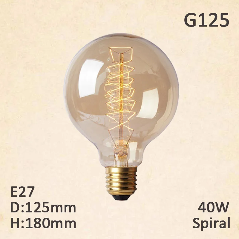 Wood Wall Lamp Vintage Industrial Wall Lights Dimmable Retro E27 Light Bulb Wall Light For Home Loft Indoor Decor Fixtures - Цвет абажура: G125 spiral