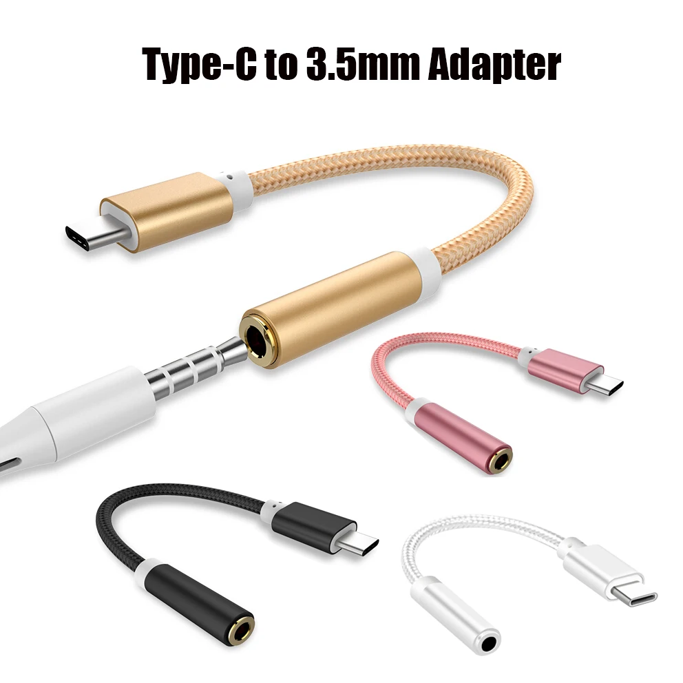 

USB Type C to 3.5mm Earphone Headphones Cable Headsets Adapter USB-C to 3.5mm Jack Aux Cable for Letv 2 2pro max2 Pro 3 Xiaomi 6