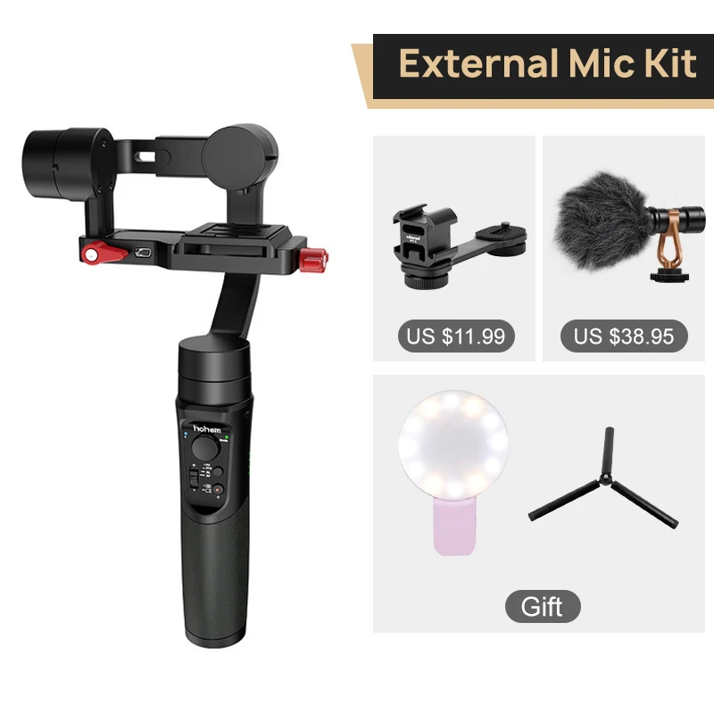add Mic n Mic Mount Hohem iSteady мульти 3-осевой ручной шарнирный стабилизатор для камеры Gopro для зеркала Камера Gopro Hero Action смартфон DJI Osmo PK Zhiyun Crane M2 - Цвет: add Mic n Mic Mount