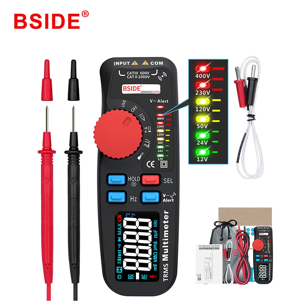 BSIDE горячая Распродажа двойной режим мультиметр вольтметр цветной дисплей