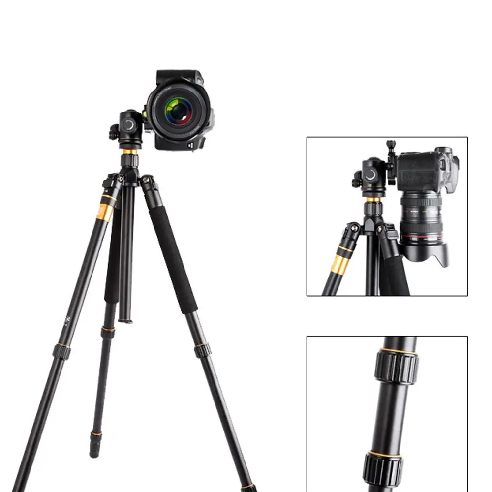  QZSD Q999 Professional Photographic Portable Aluminium Alloy Travel Tripod & Monopod Stand with Bal