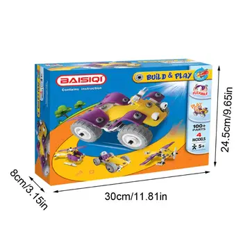 

4 in 1 Racing Car Model Robotics Set Kids Building Kit Construction Learning Toy G99C
