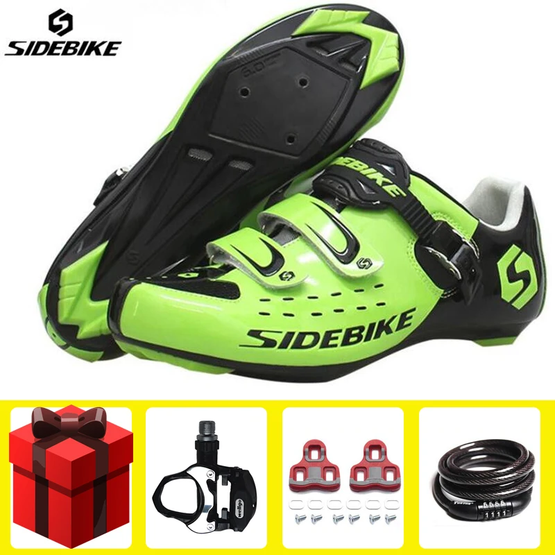 add pedal set locks Sidebike/велосипедная обувь для шоссейного велосипеда; набор замков; Ультралегкая обувь для гоночного шоссейного велосипеда; профессиональные велосипедные кроссовки для мужчин - Цвет: add pedal set locks