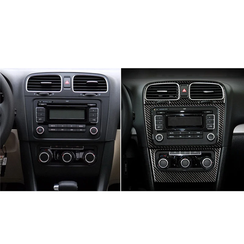 Для VW Golf 6 Gti R MK6 2008 2012 автомобильные наклейки из углеродного волокна интерьер