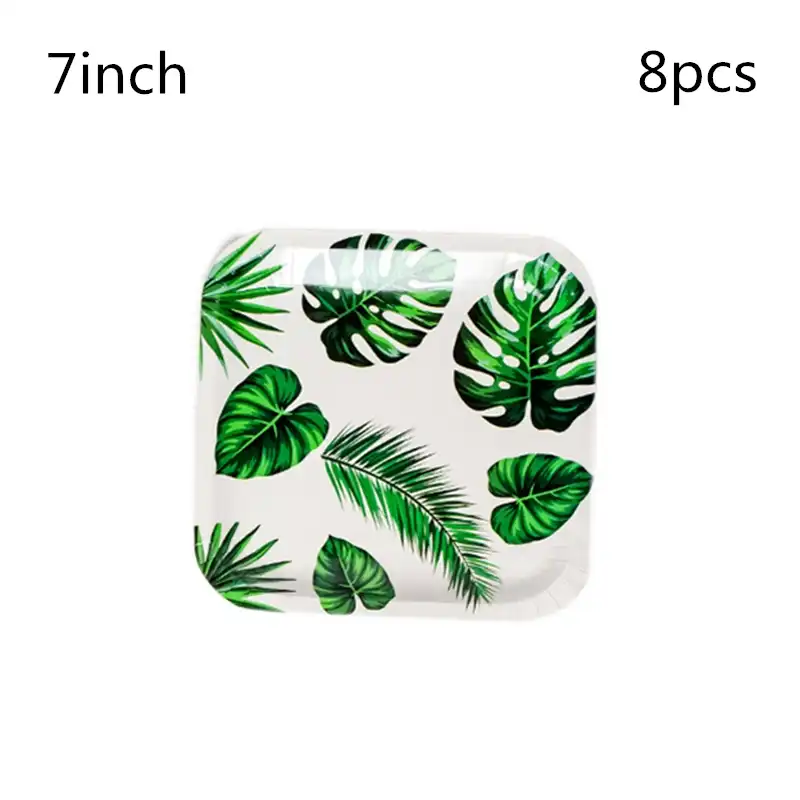Тропическим принтом Фламинго одноразовые тарелки Гавайи участник Luau Декор Для летних вечеринок набор одноразовой посуды товары для дня ро...