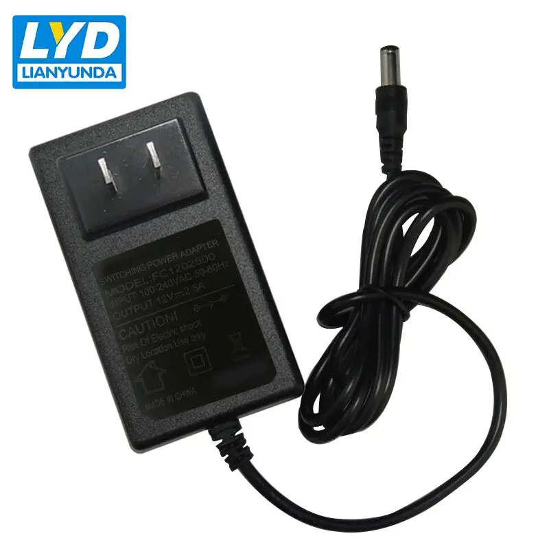 100 V-240 V импульсный адаптер питания 12v2. 5a DC выход Размер 5,5*2,1*10 мм бытовой адаптер CCTV PC+ ABS корпус адаптер