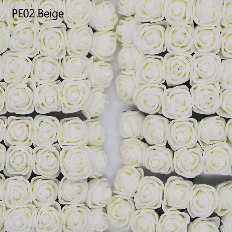 36/72/144 шт. 2 см искусственные розы PE Поролоновый букет цветов для Baby Shower или для вечеринки по случаю дома Свадебные украшения DIY ВЕНОК в форме искусственных цветов - Цвет: PE02