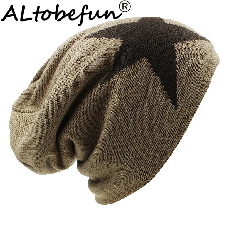 ALTOBEFUN Beanie Мужская зимняя шапка Кепка из искусственного меха теплая мешковатая вязаная шапка мужские шапочки вязаные Skullies дамская шляпа без полей для мужчин и женщин BHT038