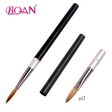 Профессиональный светильник BQAN, 12#, матовая черная ручка, акриловая щетка для ногтей, колинский Соболь, кисти для волос, инструмент для маникюра