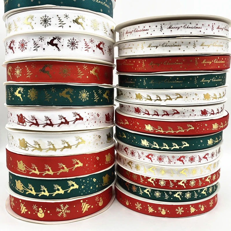 Ribbon 5yards Christmas Ribbon Printed Polyester Ribbon ribbon decoration ribbon supplies christmas ribbon wrapping ribbon For Handmade Design Decoration Gift Packing