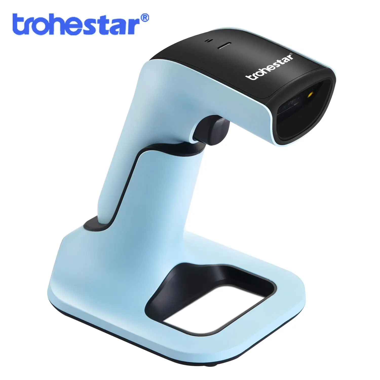 

Wireless 2D QR Code Barcode Scanner Portable Wireless Scanner Bar Code Reader with Charging Cradle Inventory Scanners