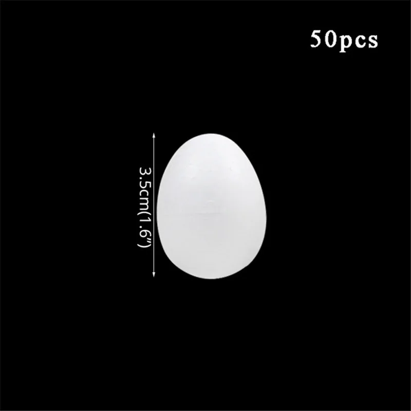 50pcs 3.5cm 50 шт., ручная работа, сделай сам, картина, пасхальное яйцо, белое пенное яйцо, пасхальное украшение, вечерние принадлежности, пасхальный подарок для детей, 35 мм, 60 мм, яйцо - Цвет: 50pcs 3.5cm