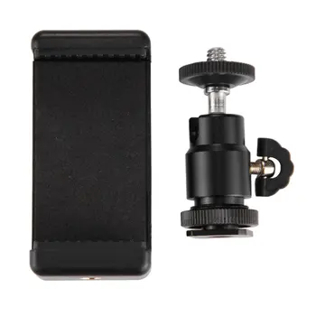 

PULUZ PU214 Universal 360 Degrees Stable Hot Shoe Tripod Head + Tripod Stand Clamp Suitable For Smartphones Black