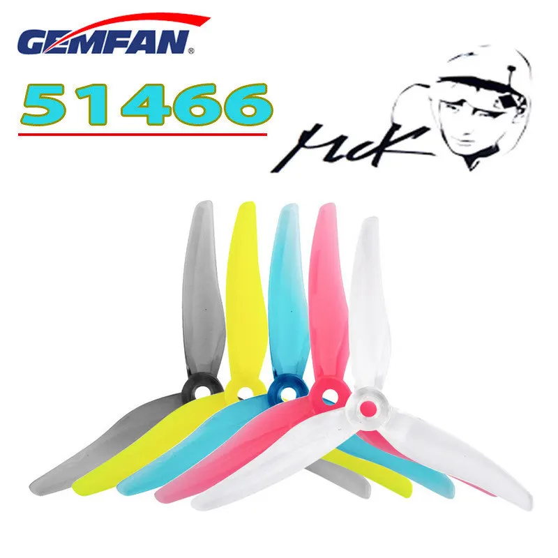 Gemfan Hurricane MCK 51466 5.1X4.66X3 3-лопастный Пропеллер для FPV гоночного фристайла 5-дюймовый 5 1