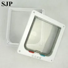 Большая поставка дверей для кошек двери для домашних животных двери для собак пластиковые отверстия для дверей белые большие улучшенные ABS материал несколько настроек