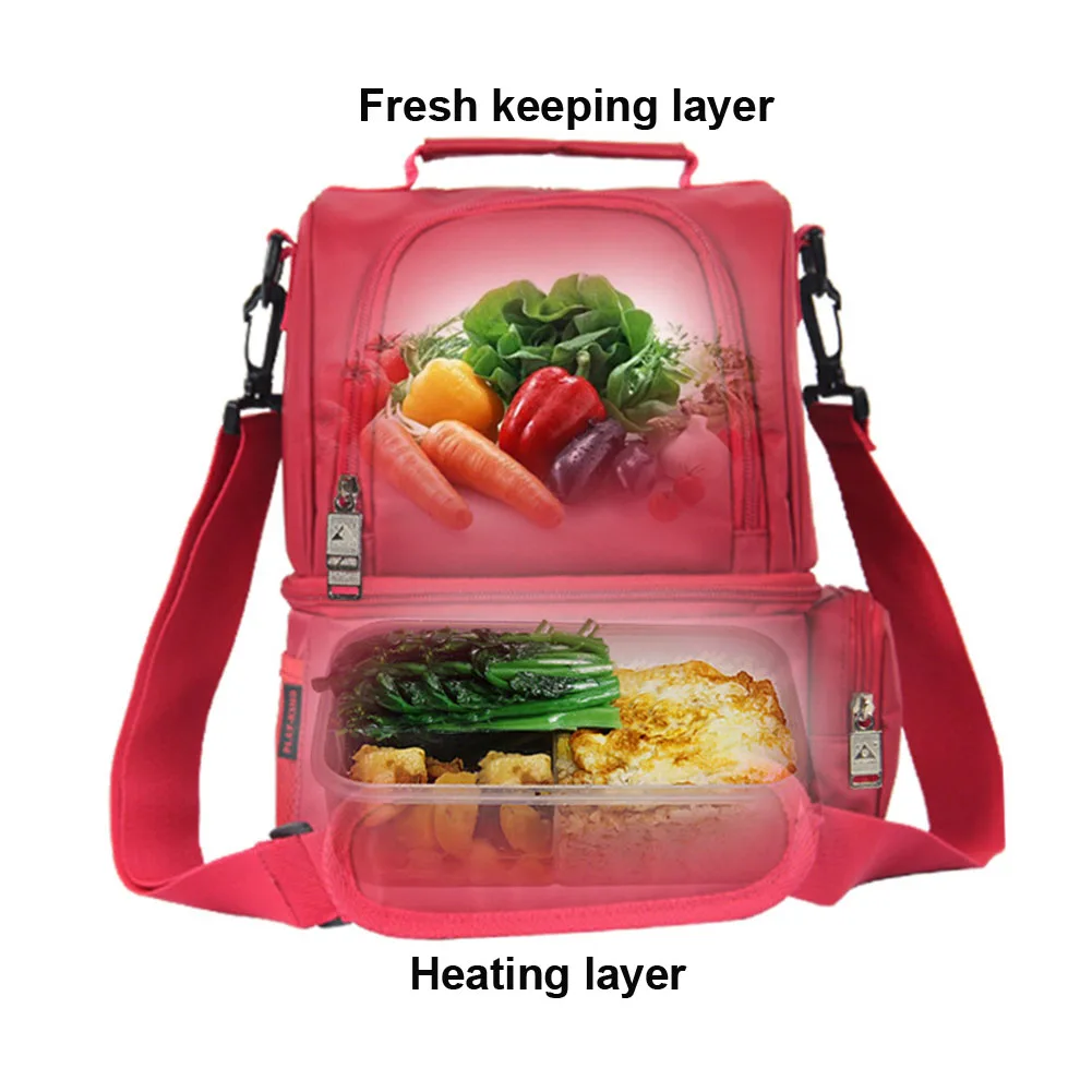 Food Heating Insulated USB Charging Multifunctional Container Travel Kitchen Storage Lunch Bag Picnic Waterproof Office Beverage