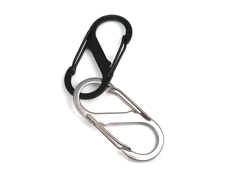

Outdoor Large S Shape Keychain Safety Buckle EDC Stainless Steel Carabiner Keychain Camping Climbing Hiking Travel Tool Kit