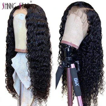 

13X4 Deep Wave Lace Front Human Hair Wigs PrePlucked Natural 150 Lace Front Wig Brazilian Human Hair Wigs Remy Shining Star Wigs
