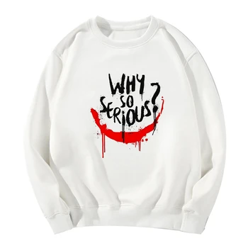 

Why So Serious Funny Vogue Casual Loose Sweatshirt Cute Long Sleeve Hatless Hoodies Joker Autumn Winter Harajuku bluza damska
