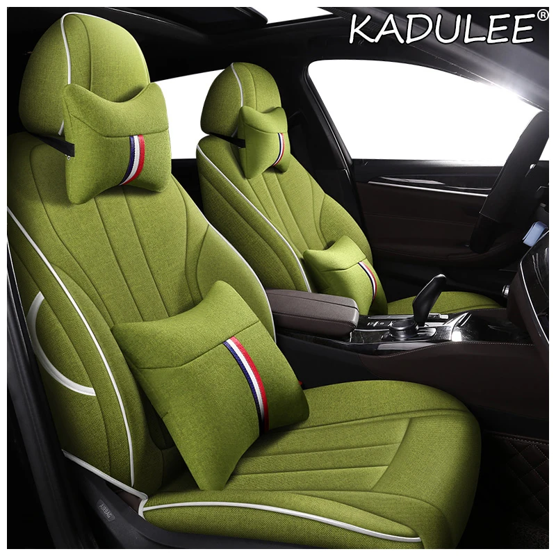 KADULEE Custom Flax car seat cover set For BMW 3/4 Series E46 E90 E91 E92 E93 F30 F31 F34 F35