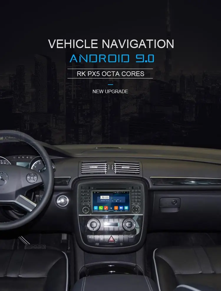 LJDA Android 9,0 автомобильный dvd-плеер для Mercedes Benz R class W251/R280/R300/R320/R350/R500 Мультимедиа стерео DSP 2 Din автомагнитола 4g