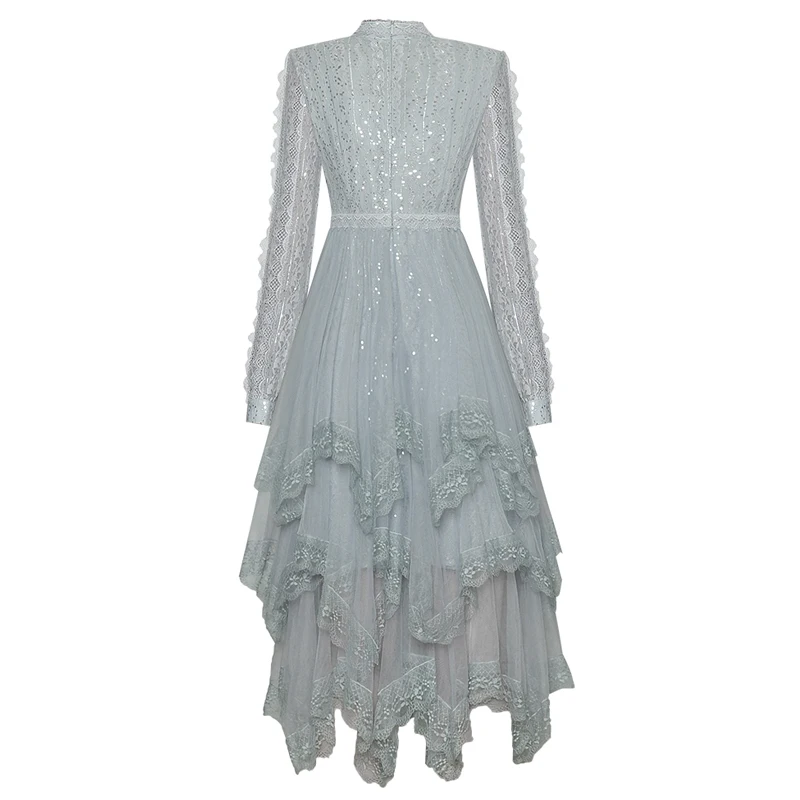 SEQINYY Gray Party Dress 2020 Spring Autumn New