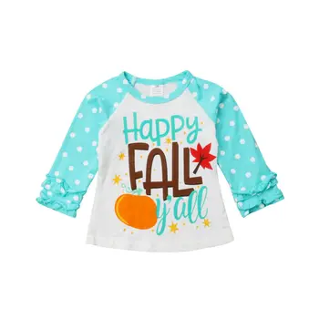 

0-7Y Toddler Kids Baby Girls Boys Fall Printed Ruffle Blouse Long Sleeve Warm Tops T-Shirt Casual Toddler Baby Clothes Top