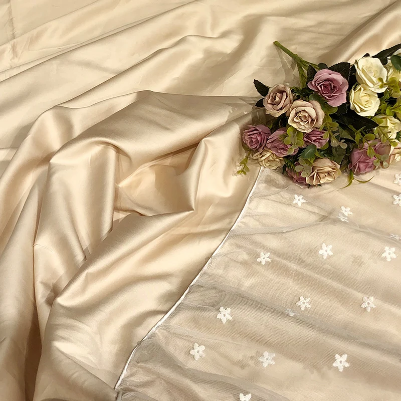 Новые продукты Египетский постельное белье из хлопка комплект тканевых наволочек 2/3 шт. сплoшнoe плaтьe принцeссы кружева постельные принадлежности