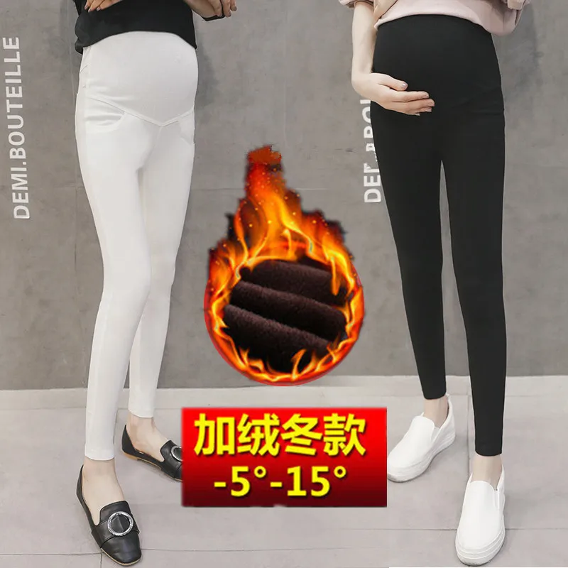 

Maternity Clothes 2019 Autumn And Winter New Style Korean-style plus Velvet Versatile Thick Pregnant Women Maternity Pants Fashi