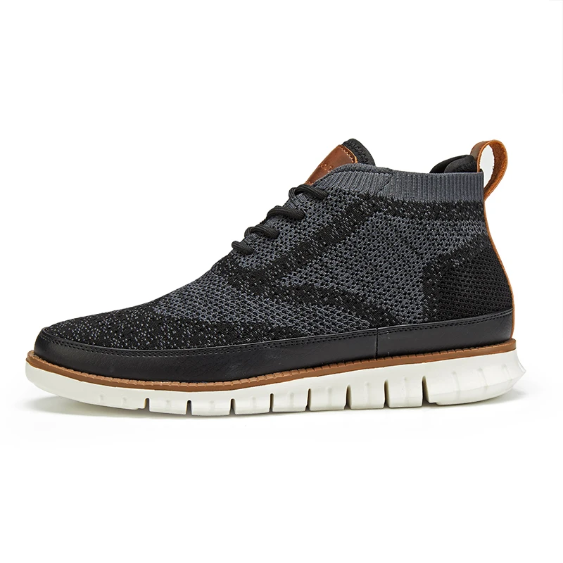 Misalwa мужские кроссовки с высоким берцем Flyknit, с двойным верхом, на шнуровке, легкая повседневная мужская обувь, удобные нескользящие Лоферы для вождения