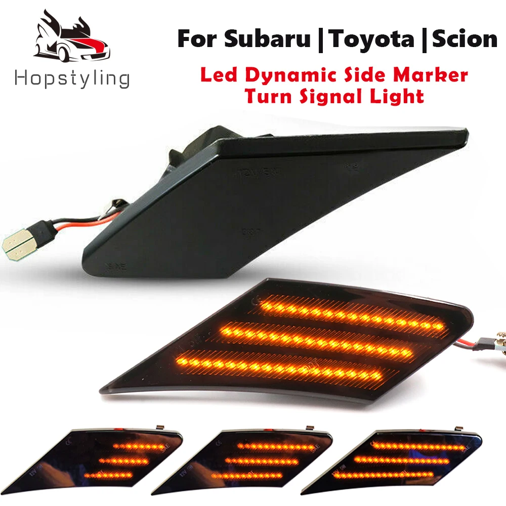

2 шт. для Toyota FT86 2013-2019 динамический Led Сигнал поворота светильник последовательного мигалка Боковой габаритный фонарь, светильник для Subaru BRZ для Scion FR-S