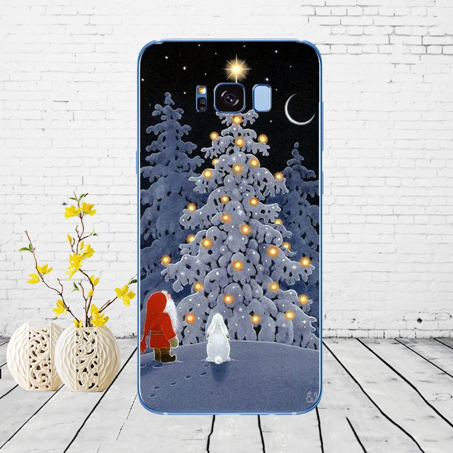 308 счастливый Новогодняя новогодняя елка; Снег Мягкий силиконовый чехол для Samsung Galaxy S6 S7 edge S8 S9 S10 plus A70 A50 чехол