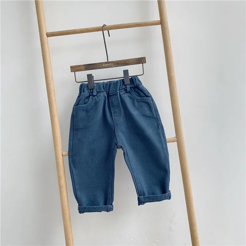 Штаны для девочек Новинка года, детские осенние штаны в Корейском стиле для девочек детские повседневные Хлопковые Штаны однотонная зимняя одежда для маленьких девочек