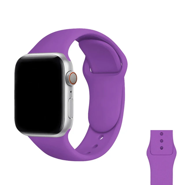 Silicone Strap For Apple Watch Band  7 41mm/45mm Series 6 SE 5 4 42mm/44mm Rubber Wristband iWatch 3 2 1 38/40mm Smart Bracelet 44