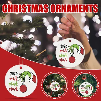 

2020 Stink Stank Stunk Mask Ornament, Grinch Hand Christmas Ornament, Christmas Hanging Decoration Xmas Pendant