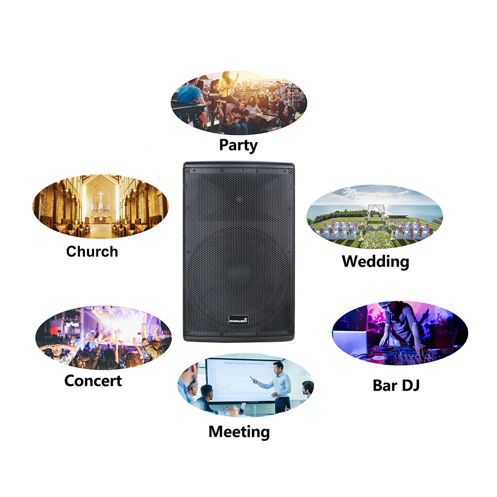 STARAUDIO 15 дюймов 4000 Вт PA DJ активный Динамик Системы W/Bluetooth класса D аудио KTV свет