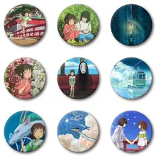 Nengdou T14 Japón anime No Face Spirited Away camisa badge Hayao Miyazaki broche pin mochila icono decoración en ropa y sombrero