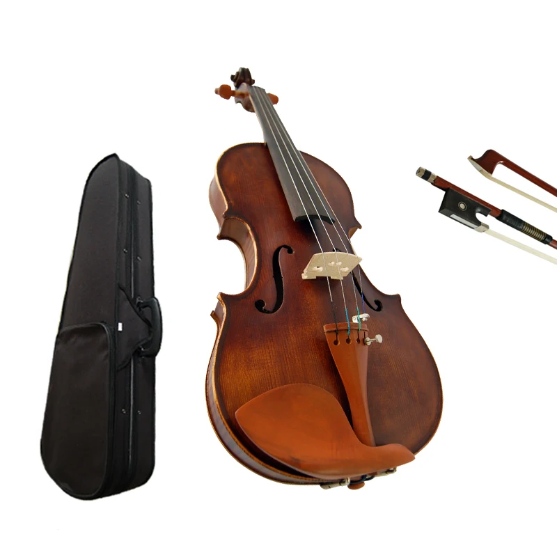 Kinglos Full Size 4/4 3/4 1/2 1/4 1/8 Solid Wood Advanced Violin Kit Jujube Fittings with Shoulder Rest Bow Rosin