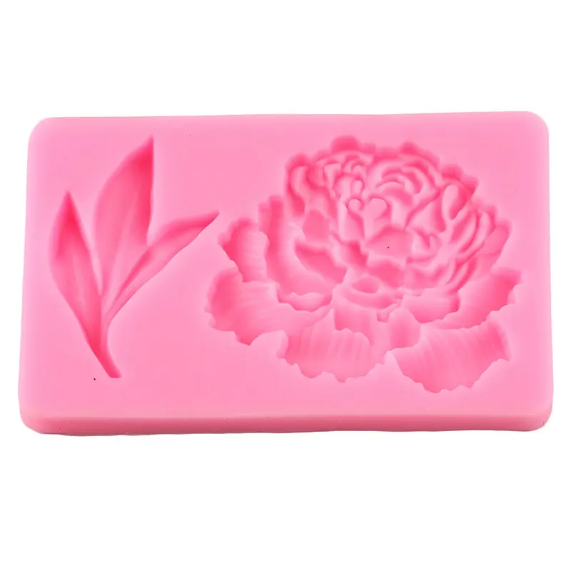 Peony Flower Lace Silicone Molds DIY Leaves Cupcake Topper Fondant Mold Wedding Cake Decorating Tools Candy Clay Chocolate Mould