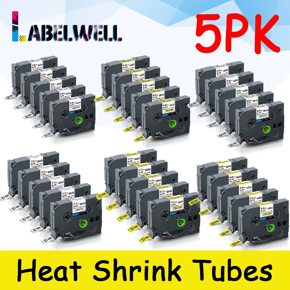 Labelwell 5 шт. термоусадочными трубками HSe-211 221 231 241 251 611 для брата HSe211 HSe 211 8 мм