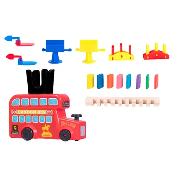 

1 Set of Toy Funny Durable Wooden Interesting Safe Building Blocks Toy Dominoes Car Toy Domino Game Toy for Toddlers Kids Childr